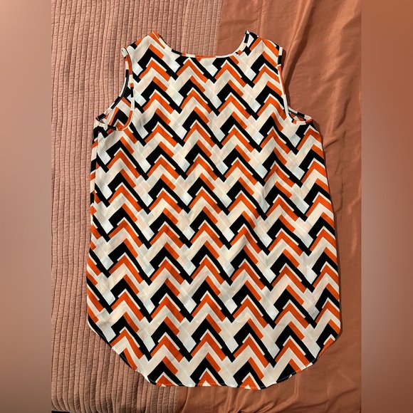 Sami & Jo Orange, Black and White Pattern Blouse - Picture 3 of 3